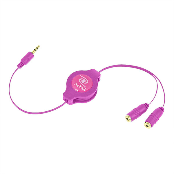 Emerge ETCABLESPLPK 1m 3.5mm 2 x 3.5mm Pink audio cable