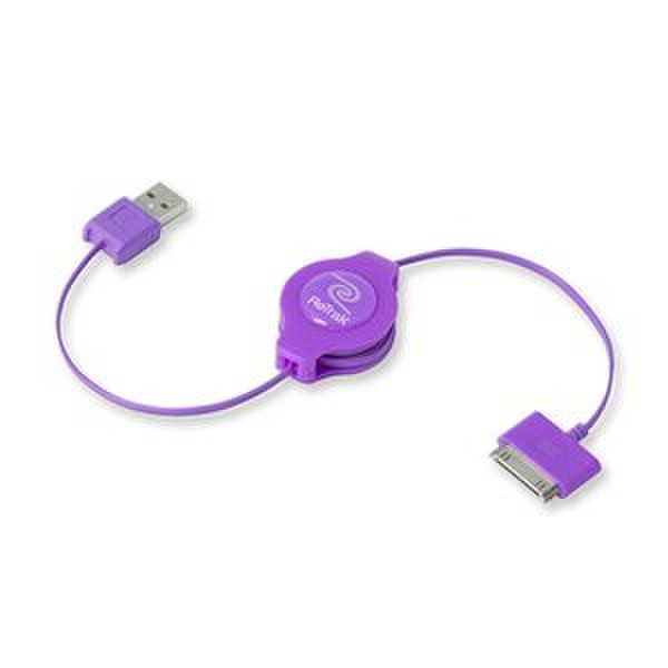 Emerge ETIPODUSBRL 1м USB A Apple 30-p Пурпурный кабель USB
