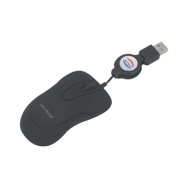 MS-Tech Mini Laser Mouse USB Laser 1600DPI Schwarz Maus