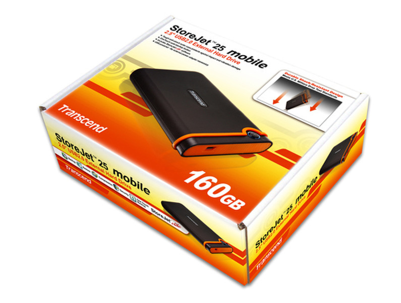 Transcend StoreJet 2.5 Mobile, 160GB 160GB Black external hard drive