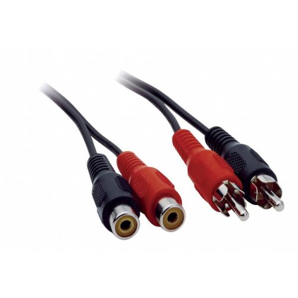 V7 Audio Cinch Extension Cable 2x Cinch M/F black 2m