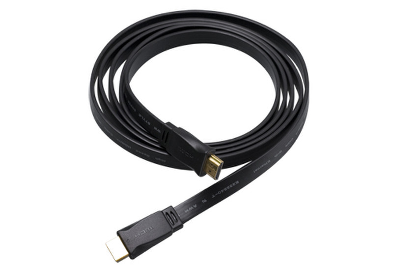 V7 HDMI Flat Cable (m/m) gold plated connector black 2m