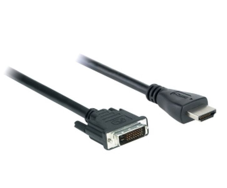 V7 V7HDMIDVIDB-02M-BK 2м DVI-D HDMI Черный адаптер для видео кабеля