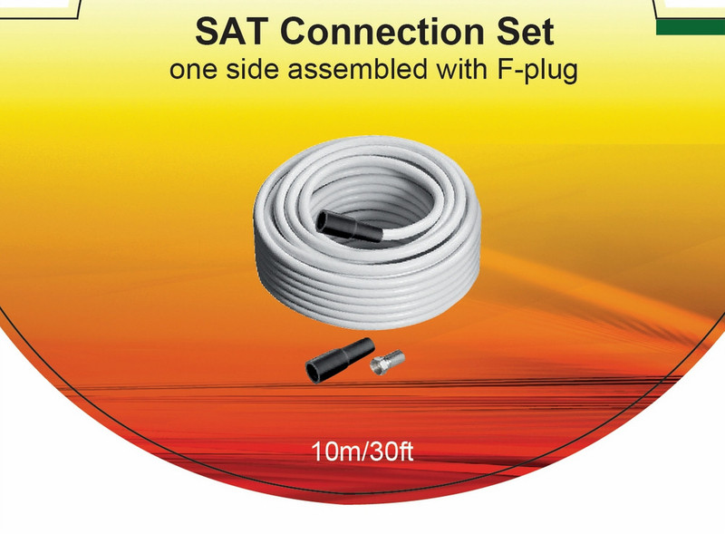 V7 SAT CONNECTION CABLE SET F-Plug Sealing M/M White 10m