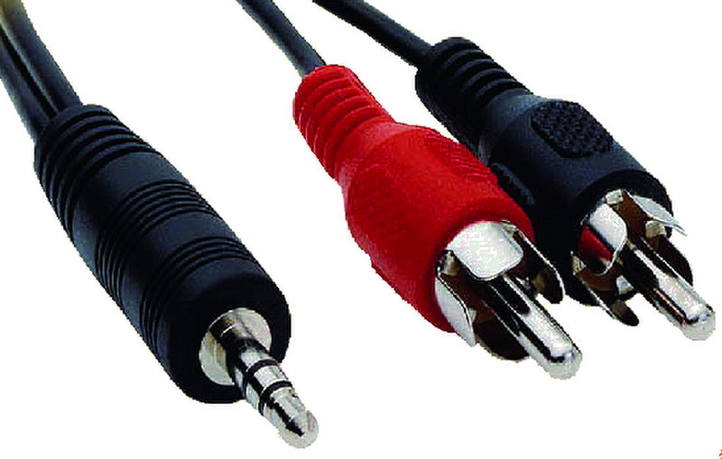 V7 AUDIO Kabel 3.5MM Klinke 2XCINCH M/M Schwarz 1,8m