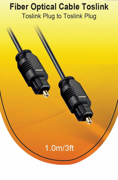 V7 Toslink Cable (m/m) gold plated connector black 1m