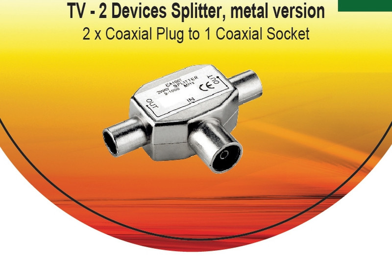 V7 Coax, 2-way Cable splitter Металлический