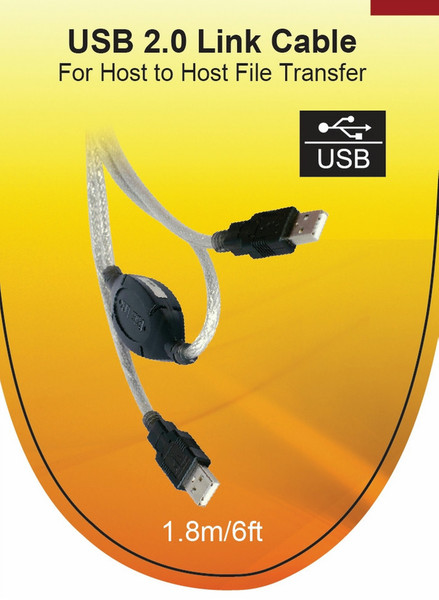 V7 USB 2.0 Link Cable USB A to A (M/M) grey 2m