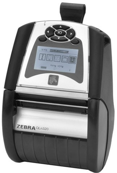 Zebra QLn320 Direkt Wärme/Wärmeübertragung Mobiler Drucker 203 x 203DPI Schwarz