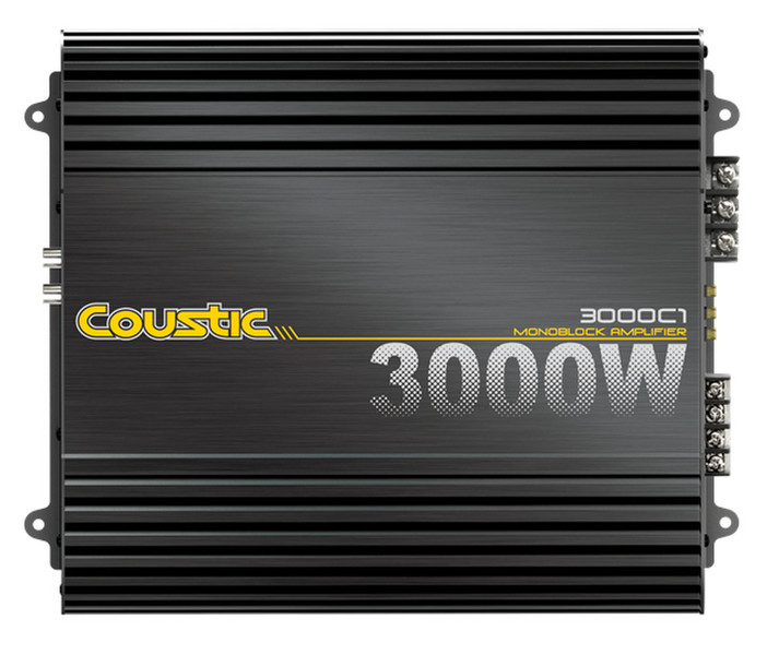 Coustic 3000C1 Mono Block Amplifier 1.0 Car Wired Black audio amplifier