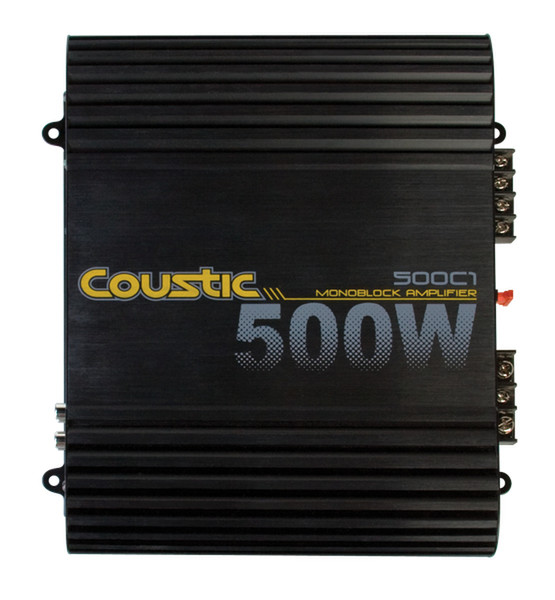 Coustic 500C1 Mono Block Amplifier 1.0 Car Wired Black audio amplifier