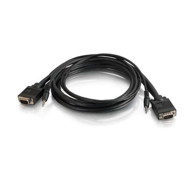 C2G HD15 UXGA + 3.5mm, 12ft, M/M 3.66m VGA (D-Sub) + 3.5mm VGA (D-Sub) + 3.5mm Black