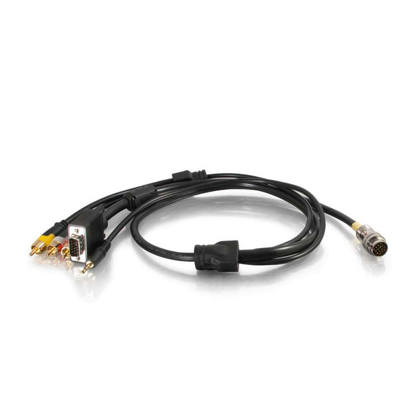 C2G RapidRun 3ft 0.9m VGA (D-Sub) + 3.5mm + 3xRCA Black video cable adapter