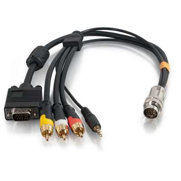 C2G VGA (HD15) & 3.5mm & Composite 0.91m VGA (D-Sub) + 3.5mm 3 x RCA Black video cable adapter