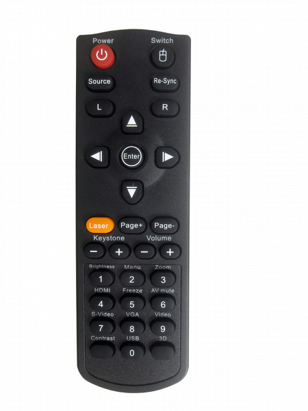 Optoma BR-5038L push buttons Black remote control