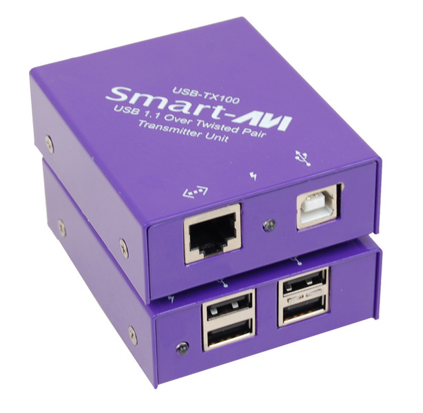 Smart-AVI USB-100S Network transmitter & receiver Violett Netzwerk-Erweiterungsmodul