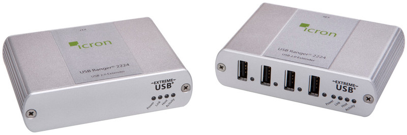 Icron USB Ranger 2224 Network transmitter & receiver Cеребряный
