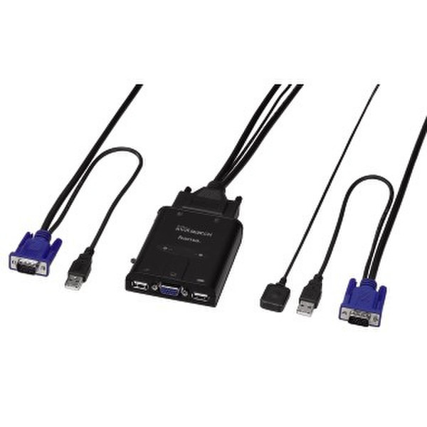 Hama KVM USB Data Switch 1:2 Schwarz Tastatur/Video/Maus (KVM)-Switch