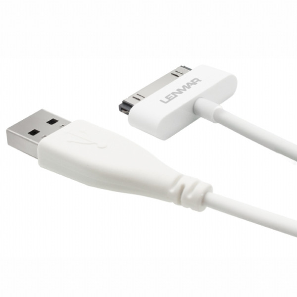 Lenmar Apple Connector to USB Cable 1.8м USB B Apple 30-p Белый