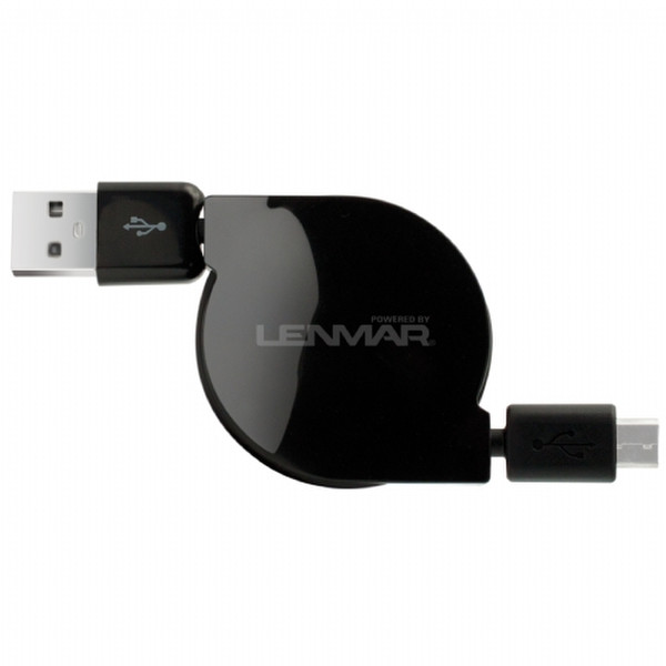 Lenmar Micro USB Retractable Cable USB B Micro-USB B Черный