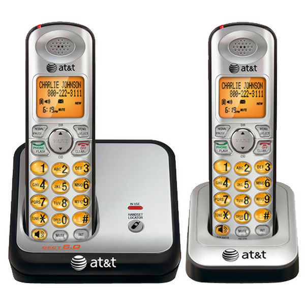 AT&T EL51200 DECT Идентификация абонента (Caller ID) Черный, Cеребряный телефон