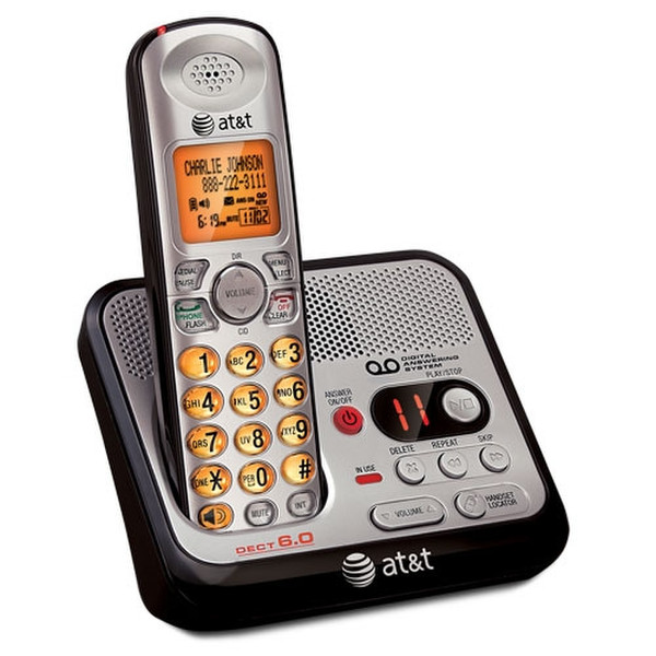 AT&T EL52100 DECT Идентификация абонента (Caller ID) Черный, Cеребряный телефон
