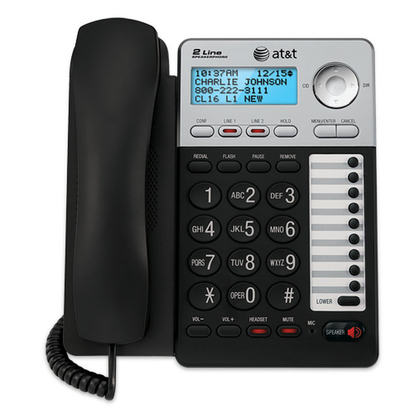 AT&T ML17929 Analog Anrufer-Identifikation Schwarz, Silber Telefon