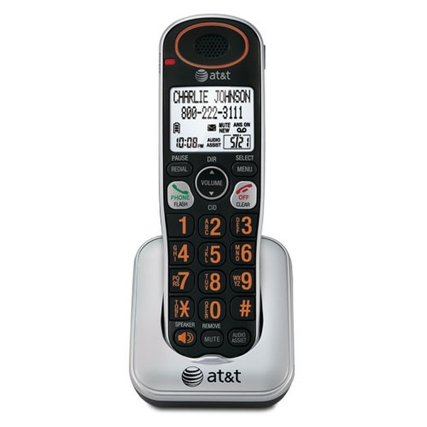 AT&T TL30100 DECT Идентификация абонента (Caller ID) Черный, Cеребряный телефон