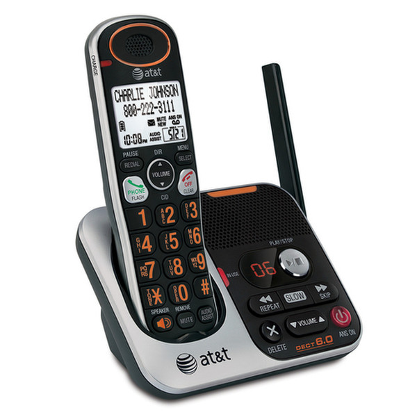 AT&T TL32100 DECT Идентификация абонента (Caller ID) Черный, Cеребряный телефон