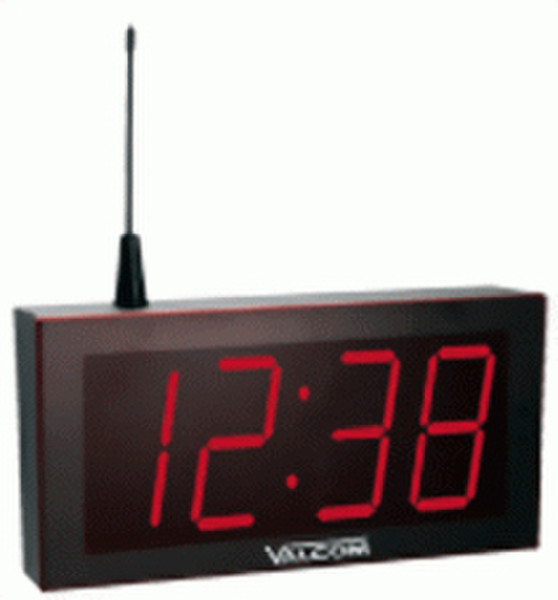 Valcom Wireless Digital Digital wall clock Quadratisch Braun, Rot