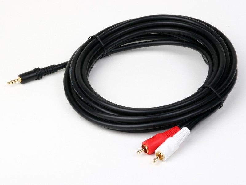 Atlona 3.5mm - 2 x RCA, M-M, 5m 5m 3.5mm 2 x RCA Schwarz, Rot, Weiß
