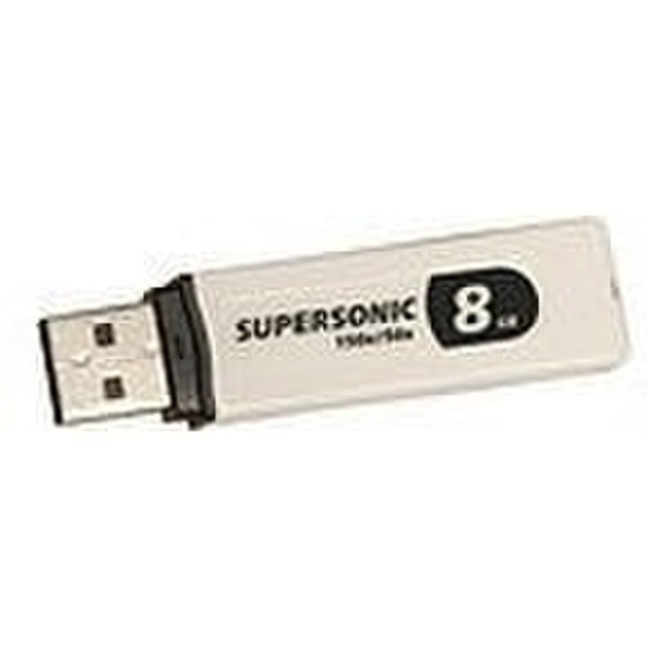 Extrememory USB Drive SUPERSONIC 8GB 8GB USB 2.0 Type-A White USB flash drive