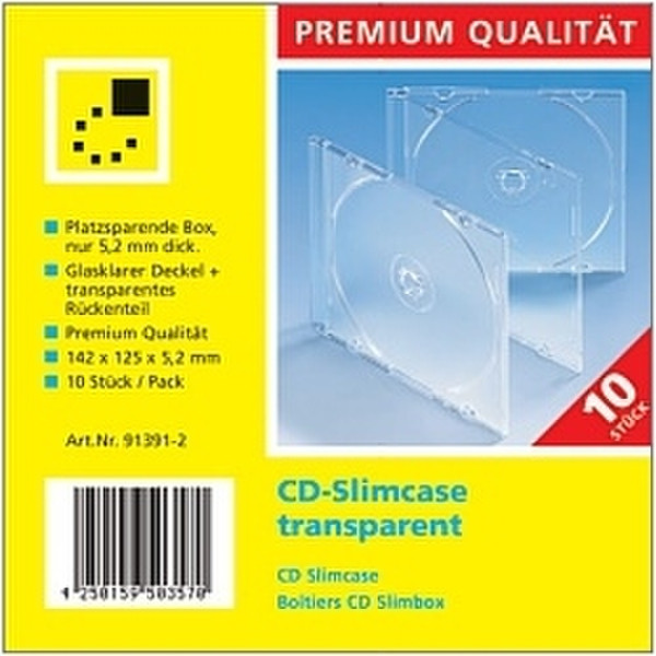 Clickbox CD Slim Case, transparent, 10PK Transparent
