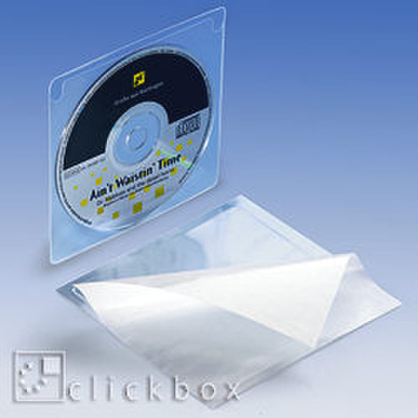 Clickbox CD self-mounting bag, 10PK Transparent