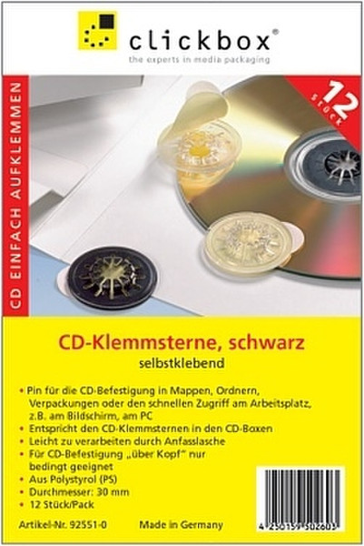 Clickbox CD Klemm stars, transparent, 12PK