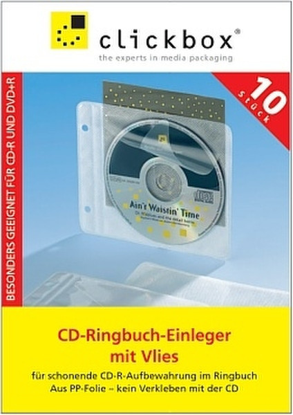Clickbox CD bag w/ fleece, 10PK