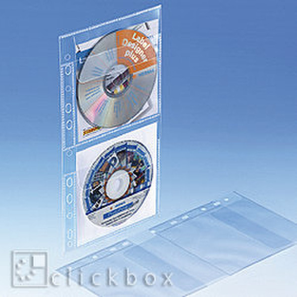 Clickbox CD bag f/ 2 CDs, 10PK Transparent