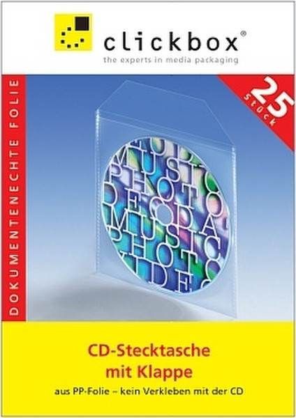 Clickbox CD stack bag w/ valve, 25PK Transparent