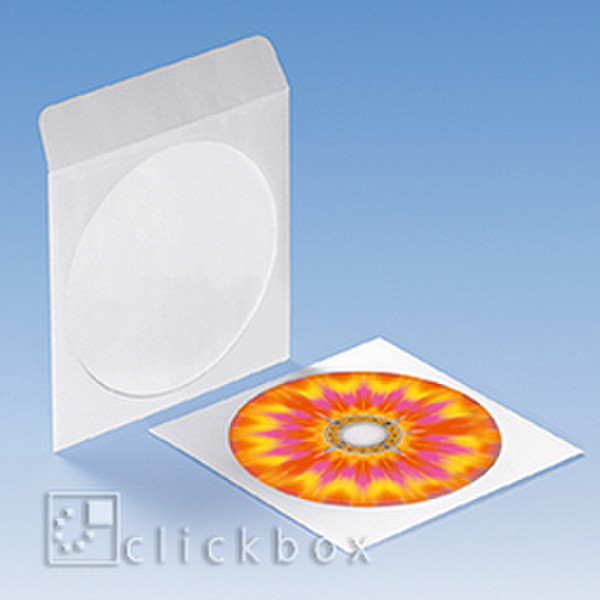 Clickbox CD archive bag w/ window, 25PK White
