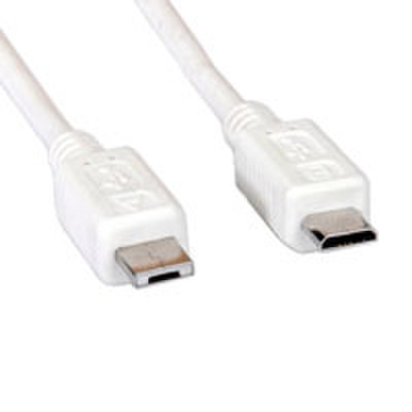 ROLINE USB 2.0 Cable, Micro USB A ST - Micro USB B ST, 1.8m 1.8м Micro-USB A Micro-USB B Белый кабель USB
