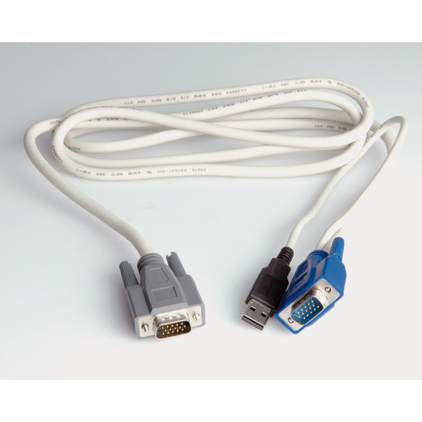 ROLINE KVM-Kabel Switch - PC (USB) 3m Tastatur/Video/Maus (KVM)-Kabel
