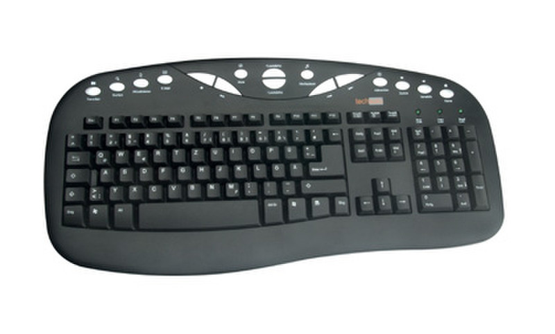 Techsolo TK-52 USB+PS/2 Черный клавиатура
