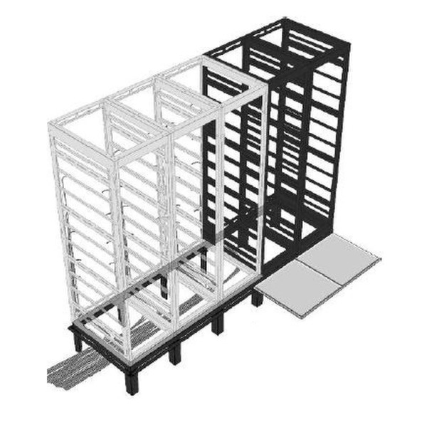 Accu-Tech RIB Series Riser Bases 4 bay Freestanding Black rack