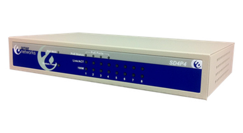 Amer Networks SD4P4 Неуправляемый Fast Ethernet (10/100) Power over Ethernet (PoE) Белый сетевой коммутатор