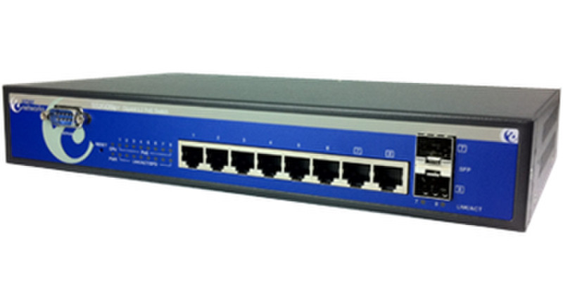 Amer Networks SS2GD8ip Plus gemanaged L2+ Energie Über Ethernet (PoE) Unterstützung Schwarz