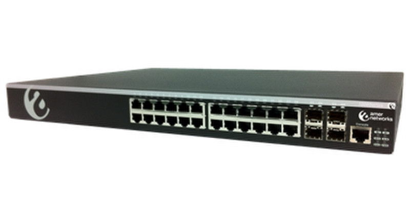 Amer Networks SS3GR1026LP Управляемый L3 Power over Ethernet (PoE) Черный сетевой коммутатор