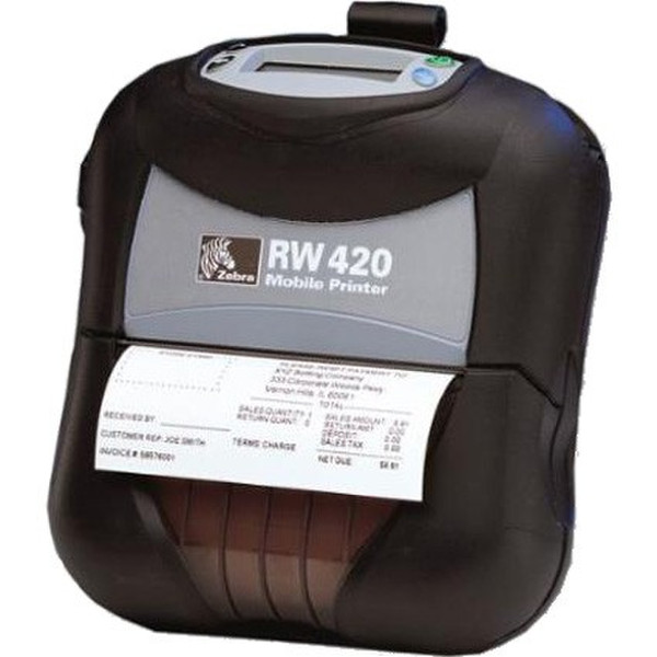 Zebra RW 420 Direkt Wärme/Wärmeübertragung Mobiler Drucker 203 x 203DPI Schwarz