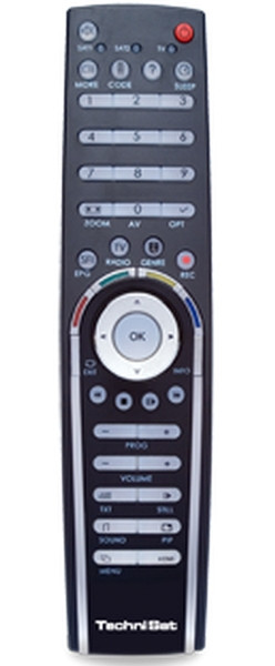 TechniSat 0000/3709 Нажимные кнопки Черный пульт дистанционного управления