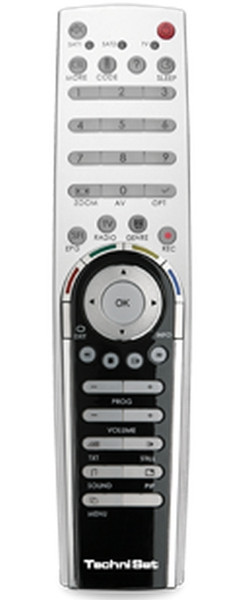 TechniSat 0001/3709 press buttons Black,Silver remote control