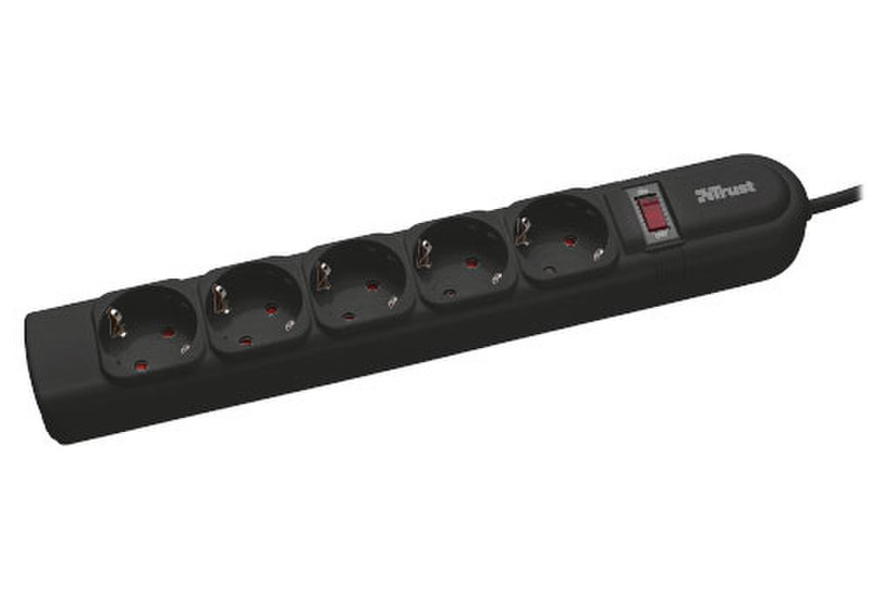 Trust 31025 5AC outlet(s) Black surge protector